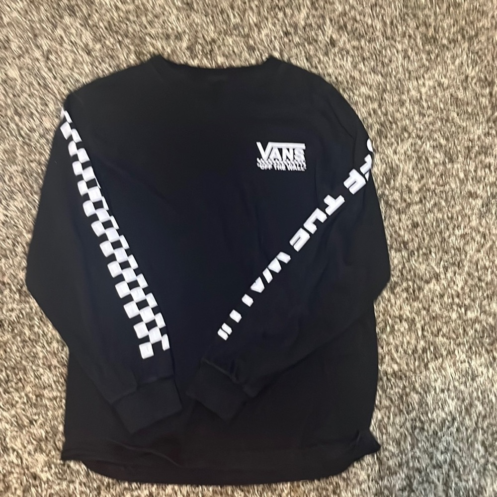 Vans long sleeve, size S, Black with white lettering